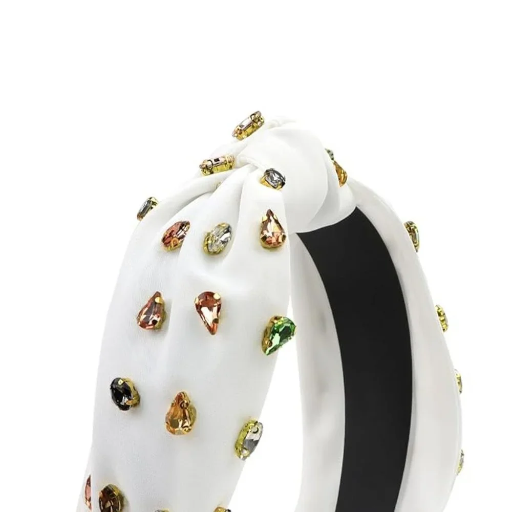 NEW! EXCLUSIVE ZARA WHITE PADDED RHINESTONES HEADBAND